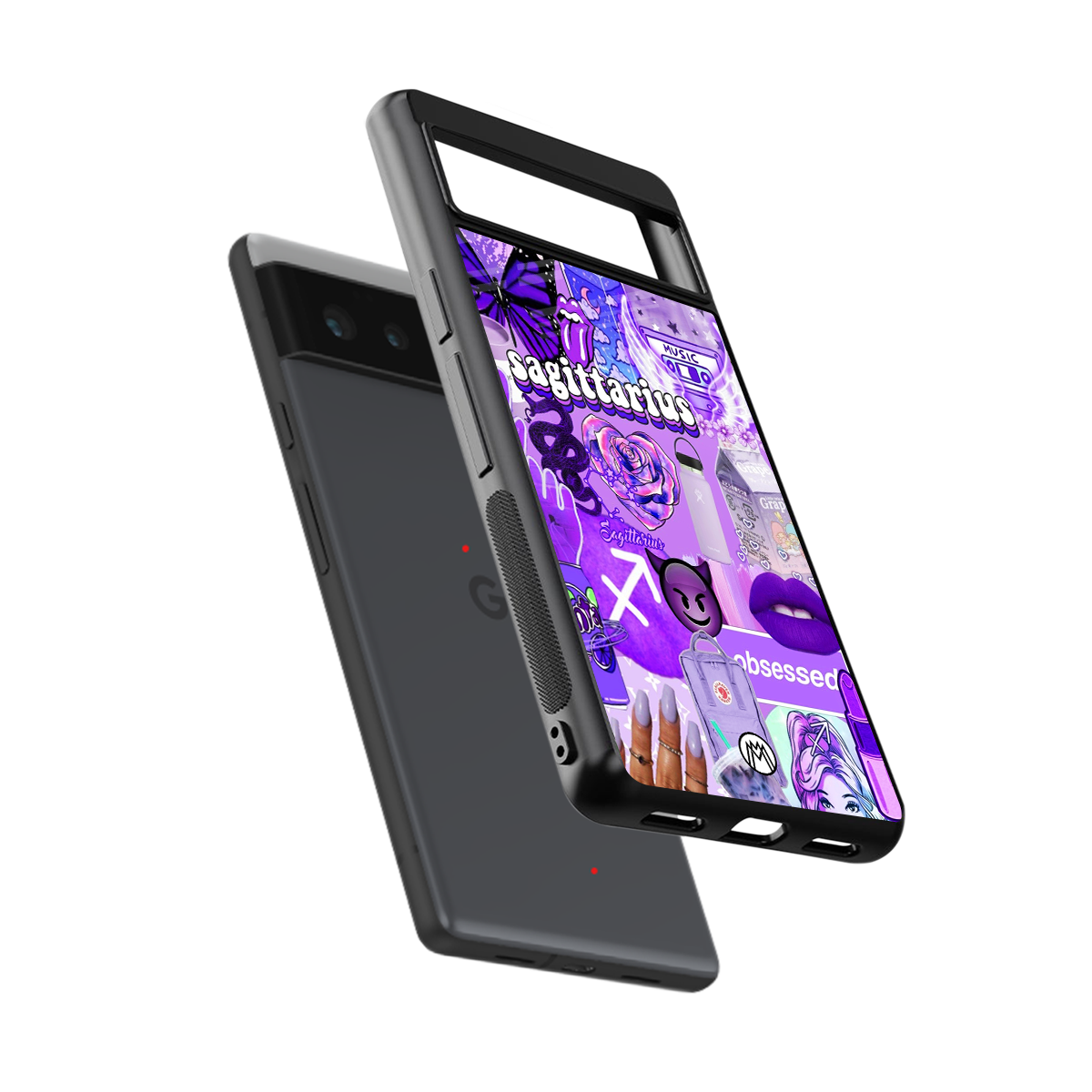 sagittarius aesthetic collage back phone cover | glass case for google pixel 6