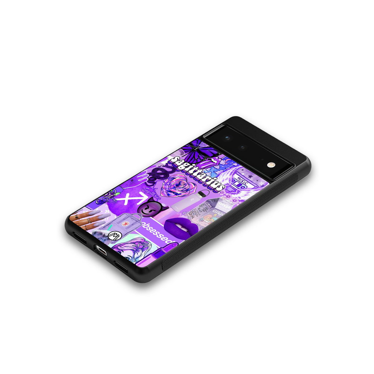 sagittarius aesthetic collage back phone cover | glass case for google pixel 6