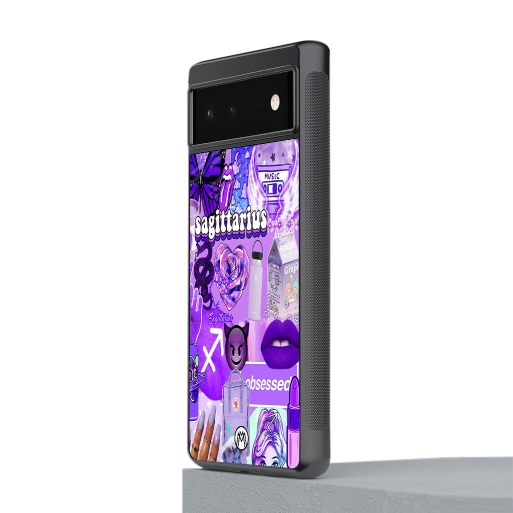sagittarius aesthetic collage back phone cover | glass case for Google Pixel 6A