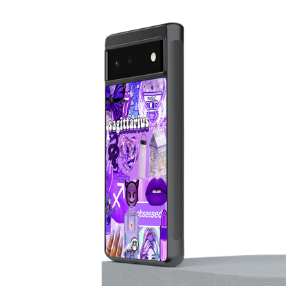 sagittarius aesthetic collage back phone cover | glass case for Google Pixel 6A