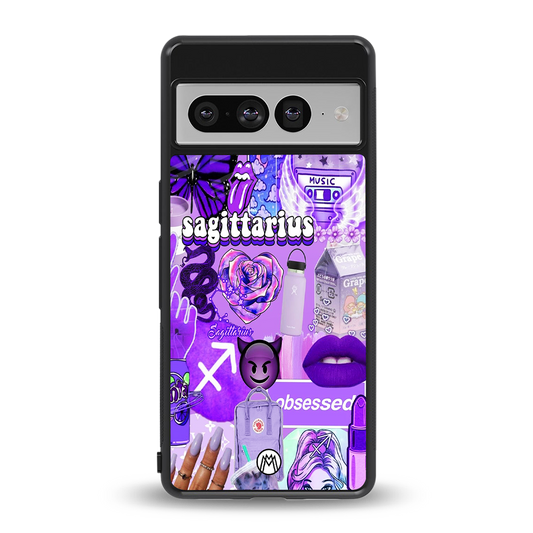 sagittarius aesthetic collage back phone cover | glass case for google pixel 7 pro