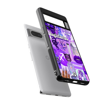 sagittarius aesthetic collage back phone cover | glass case for google pixel 7 pro