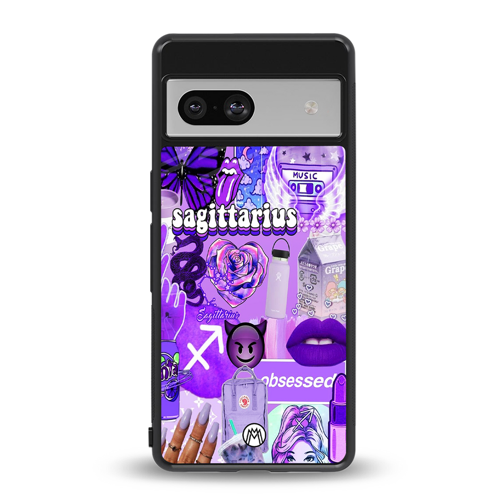 sagittarius aesthetic collage back phone cover | glass case for Google Pixel 7