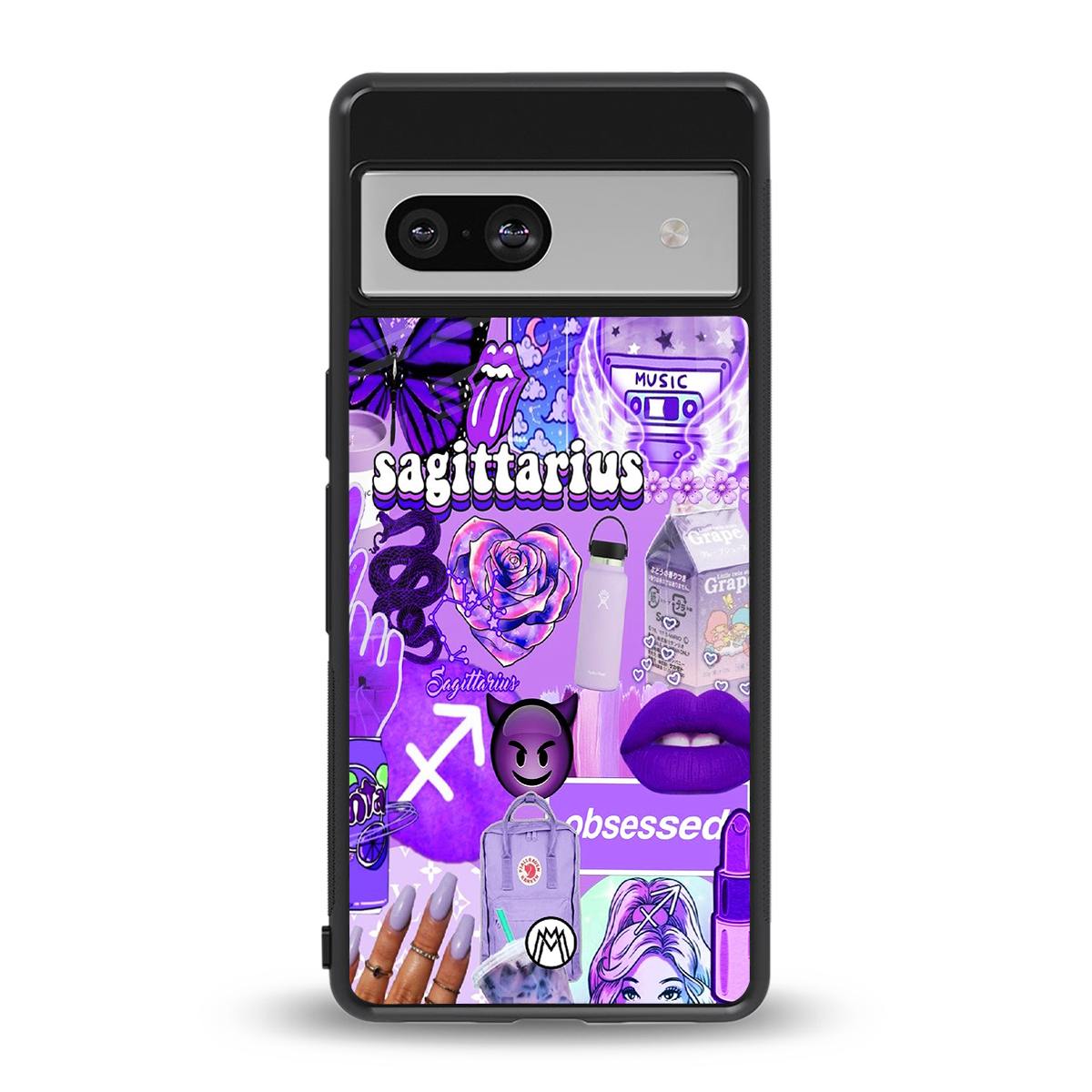 sagittarius aesthetic collage back phone cover | glass case for Google Pixel 7