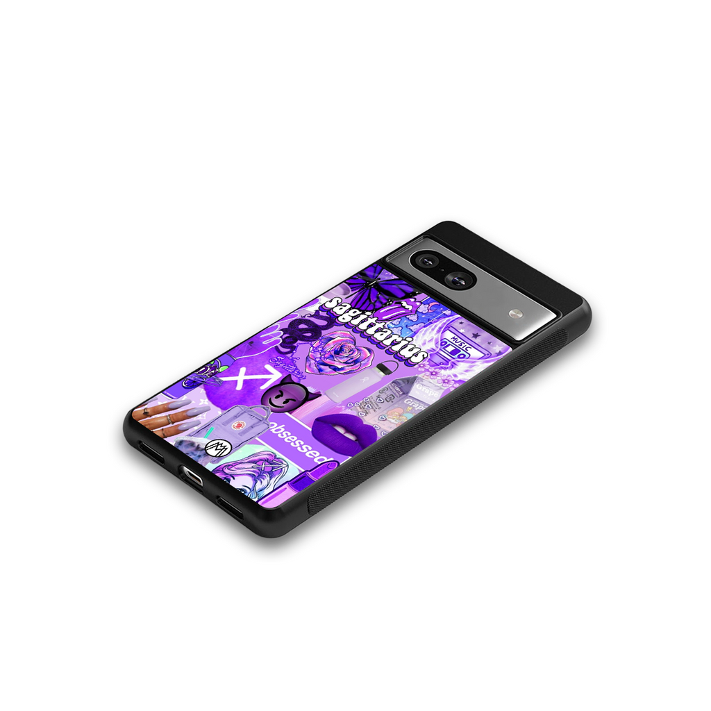 sagittarius aesthetic collage back phone cover | glass case for Google Pixel 7