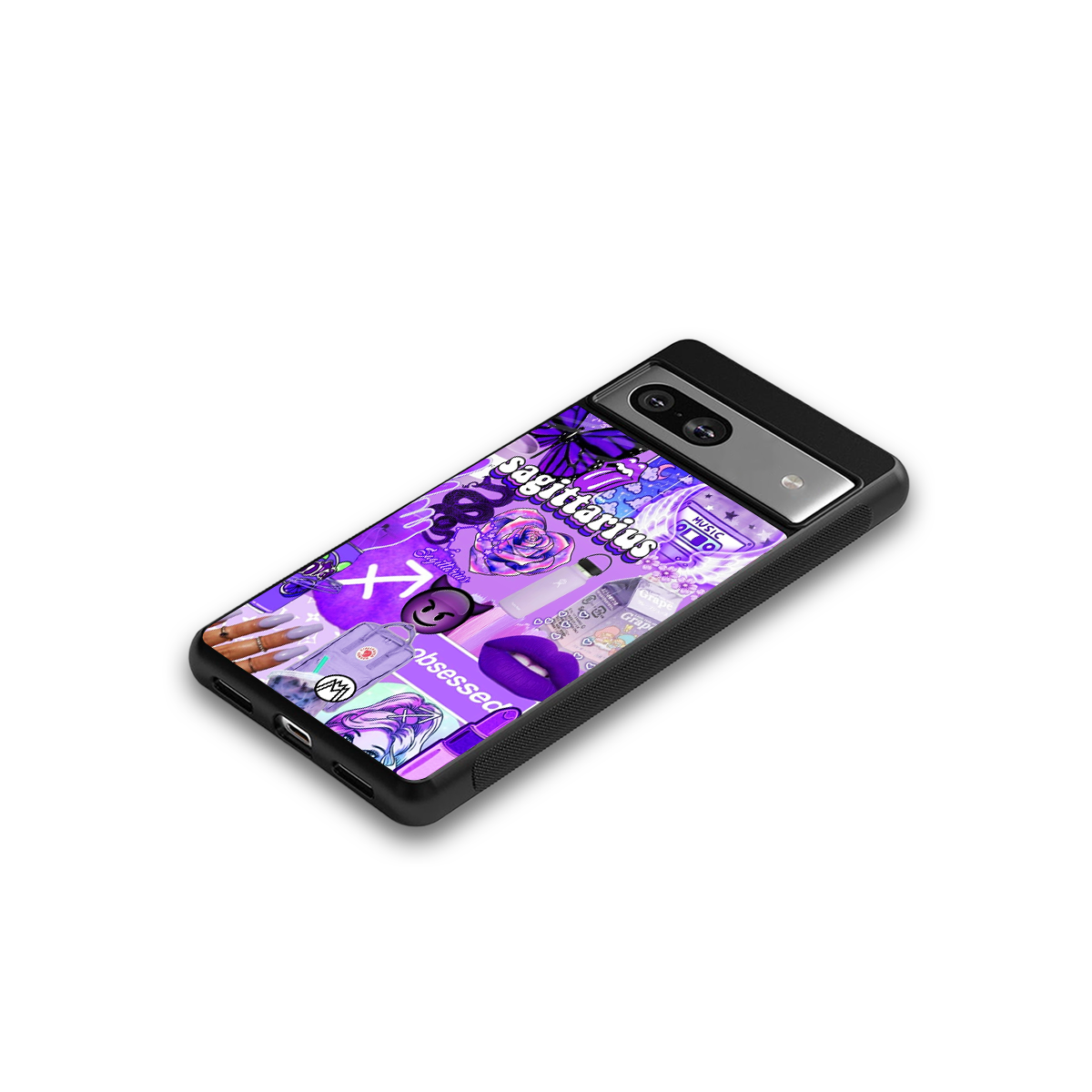 sagittarius aesthetic collage back phone cover | glass case for Google Pixel 7