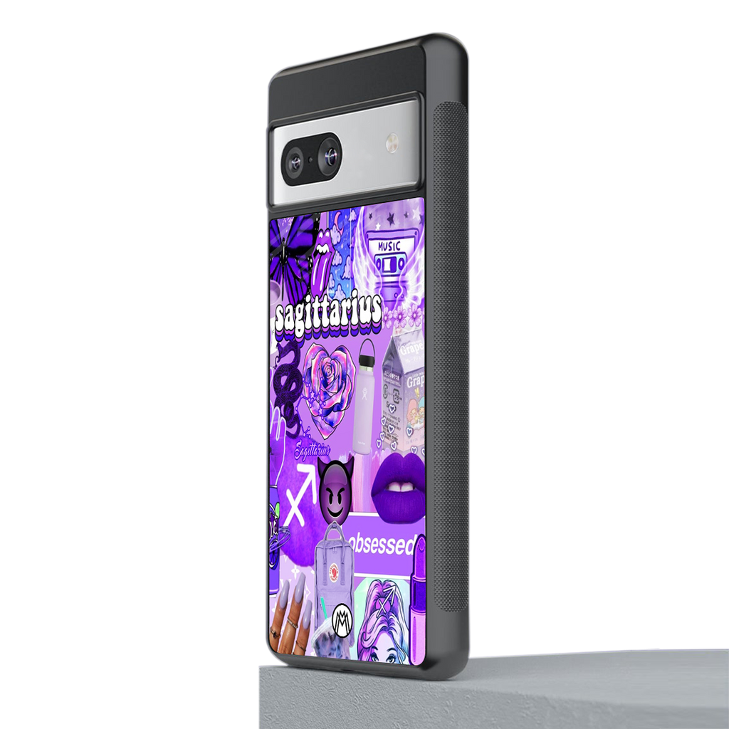 sagittarius aesthetic collage back phone cover | glass case for Google Pixel 7A