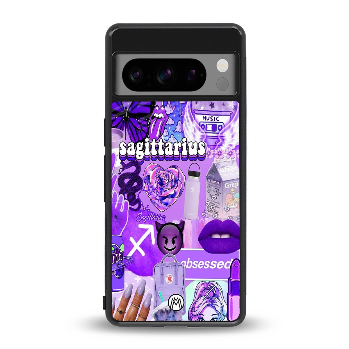 sagittarius aesthetic collage back phone cover | glass case for google pixel 8 pro