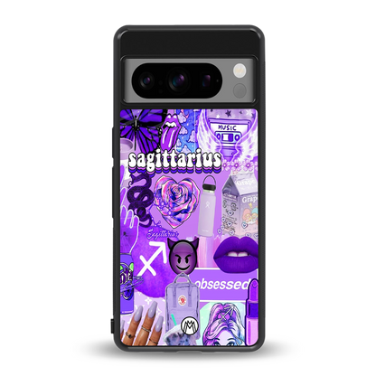 sagittarius aesthetic collage back phone cover | glass case for google pixel 8 pro