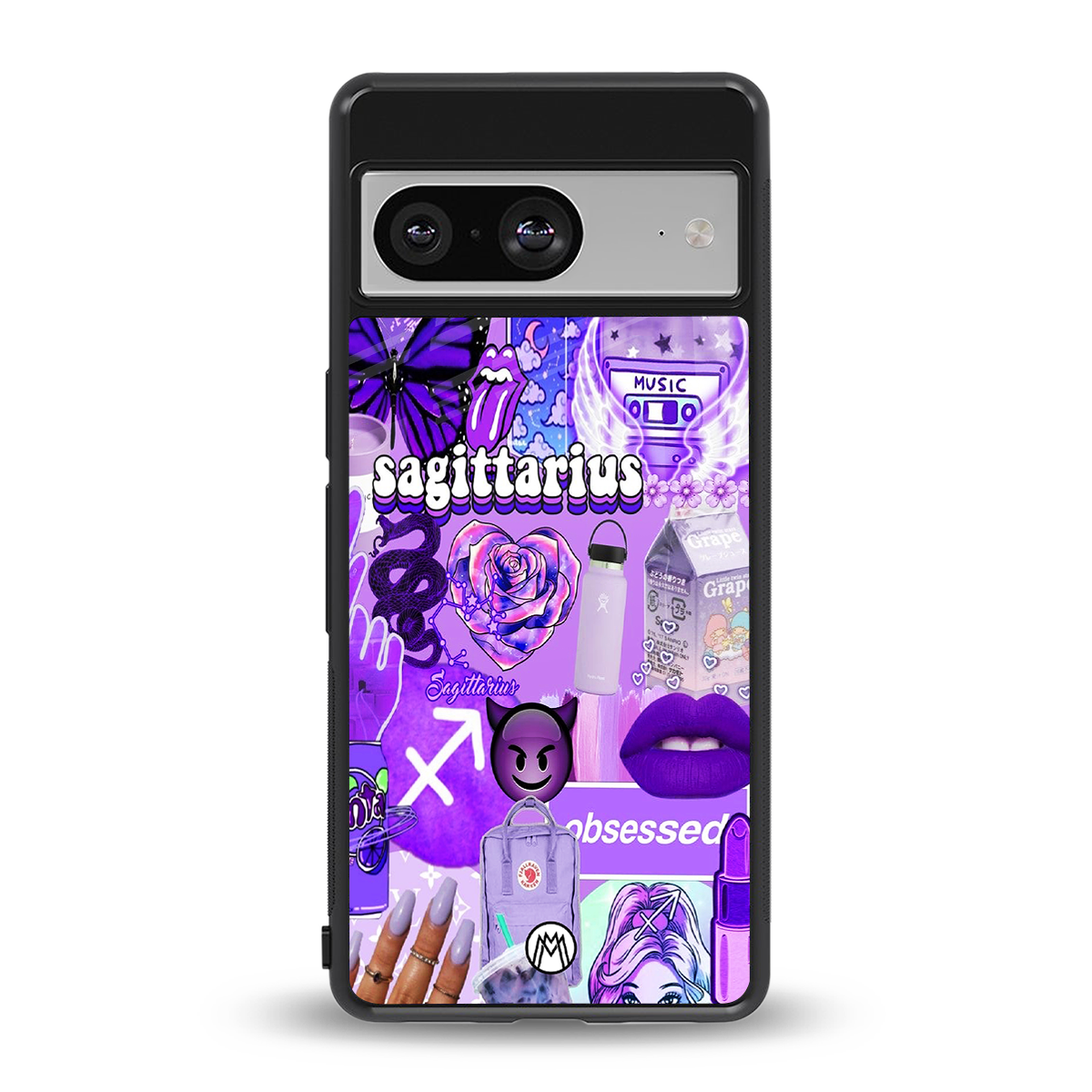 sagittarius aesthetic collage back phone cover | glass case for Google Pixel 8