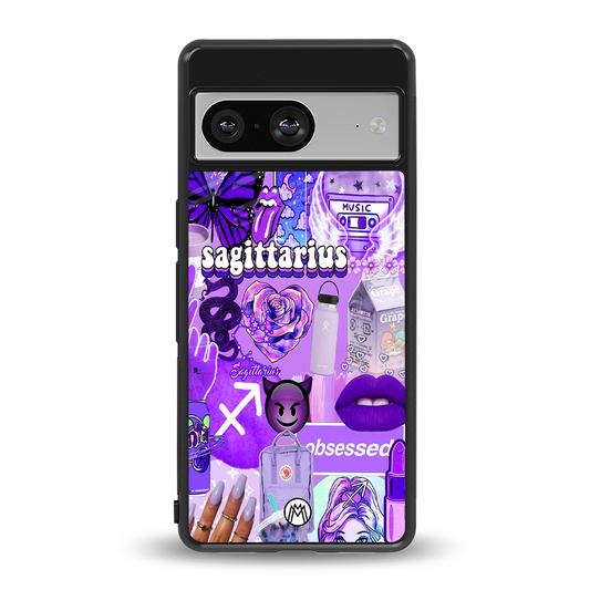 sagittarius aesthetic collage back phone cover | glass case for Google Pixel 8