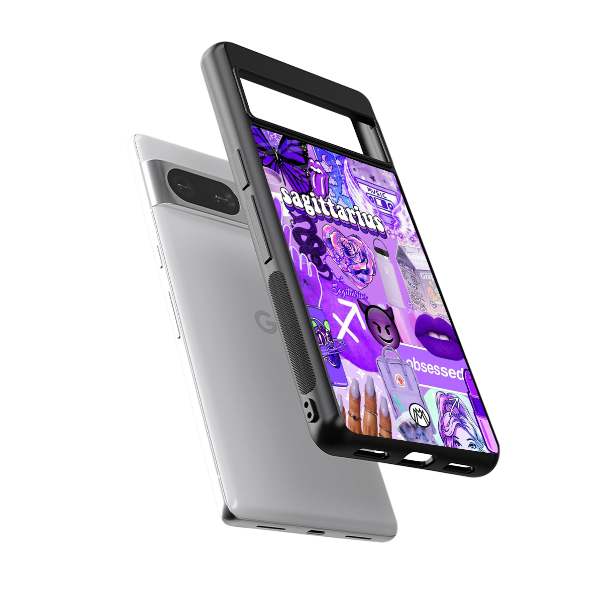 sagittarius aesthetic collage back phone cover | glass case for Google Pixel 8