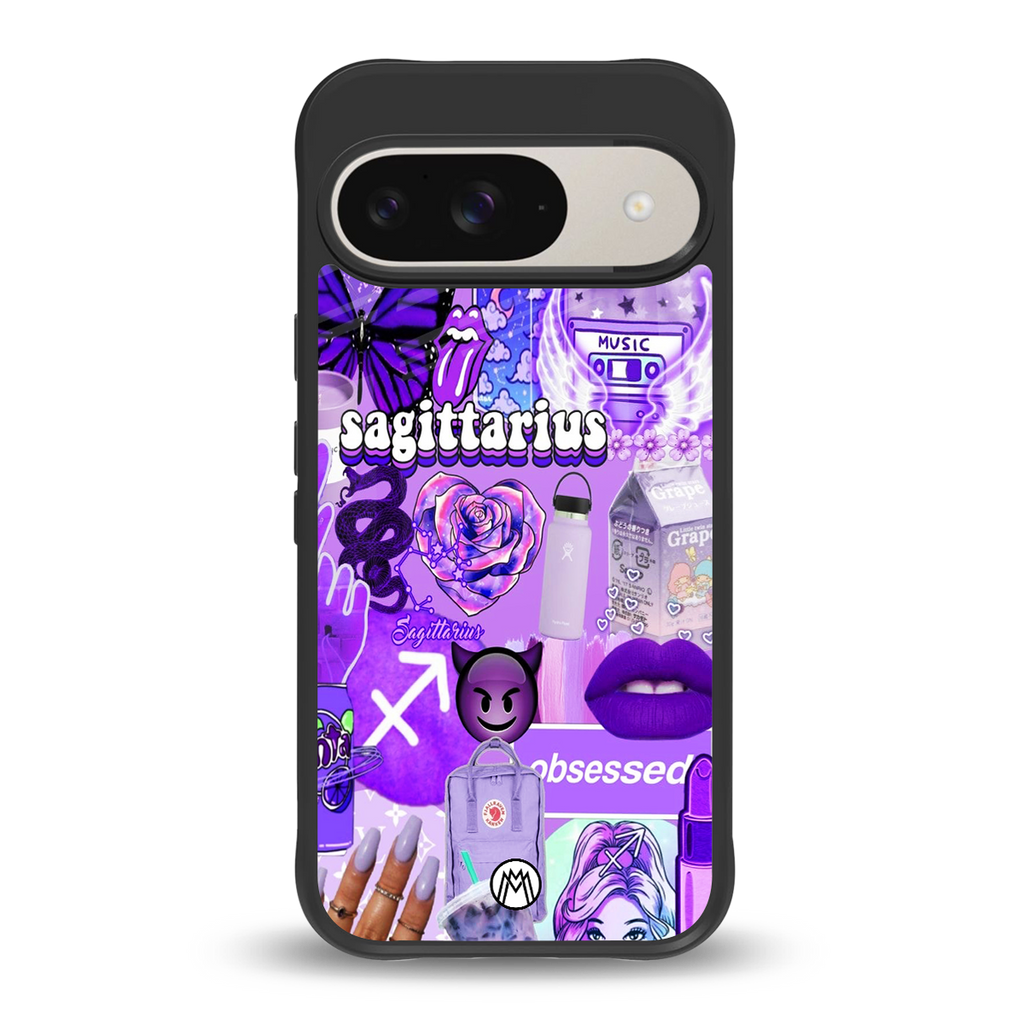 sagittarius aesthetic collage back phone cover | glass case for google pixel 9