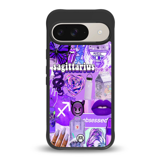 sagittarius aesthetic collage back phone cover | glass case for google pixel 9