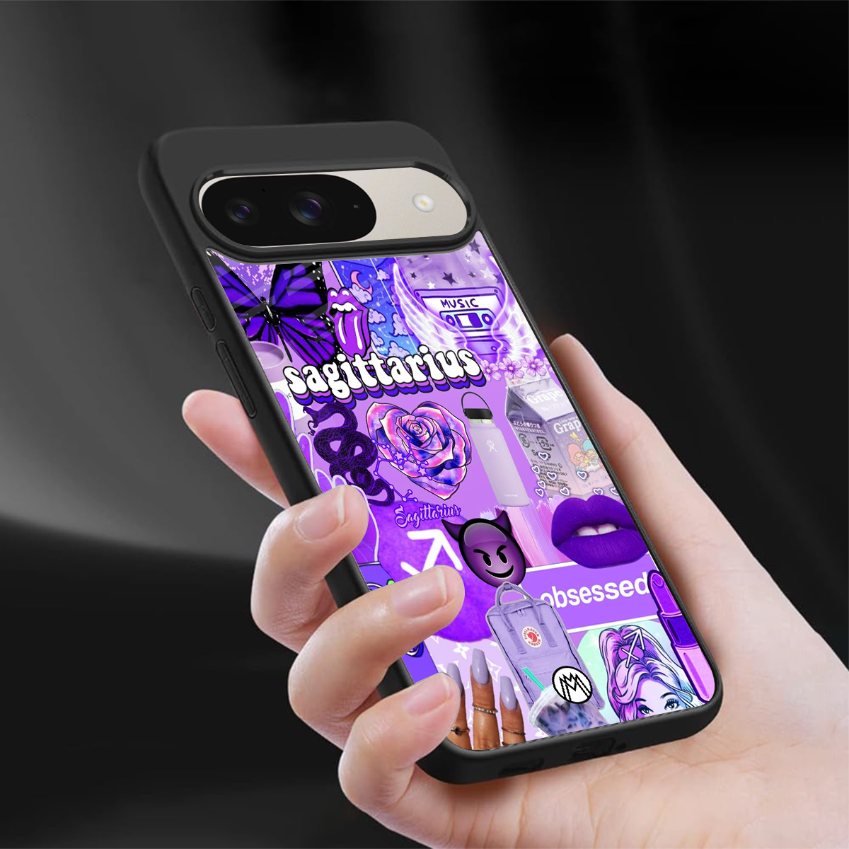 sagittarius aesthetic collage back phone cover | glass case for google pixel 9