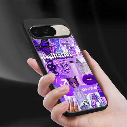 sagittarius aesthetic collage back phone cover | glass case for google pixel 9