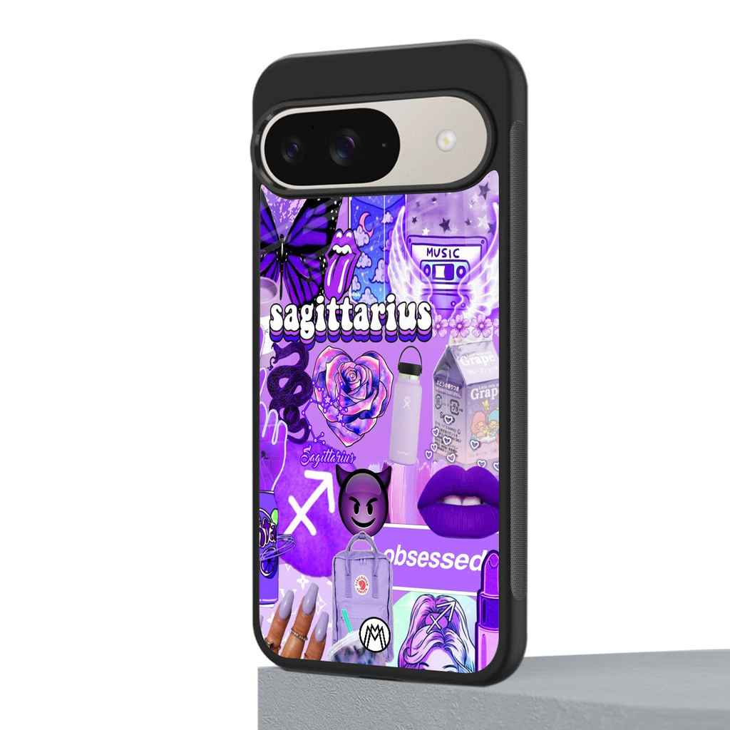 sagittarius aesthetic collage back phone cover | glass case for google pixel 9