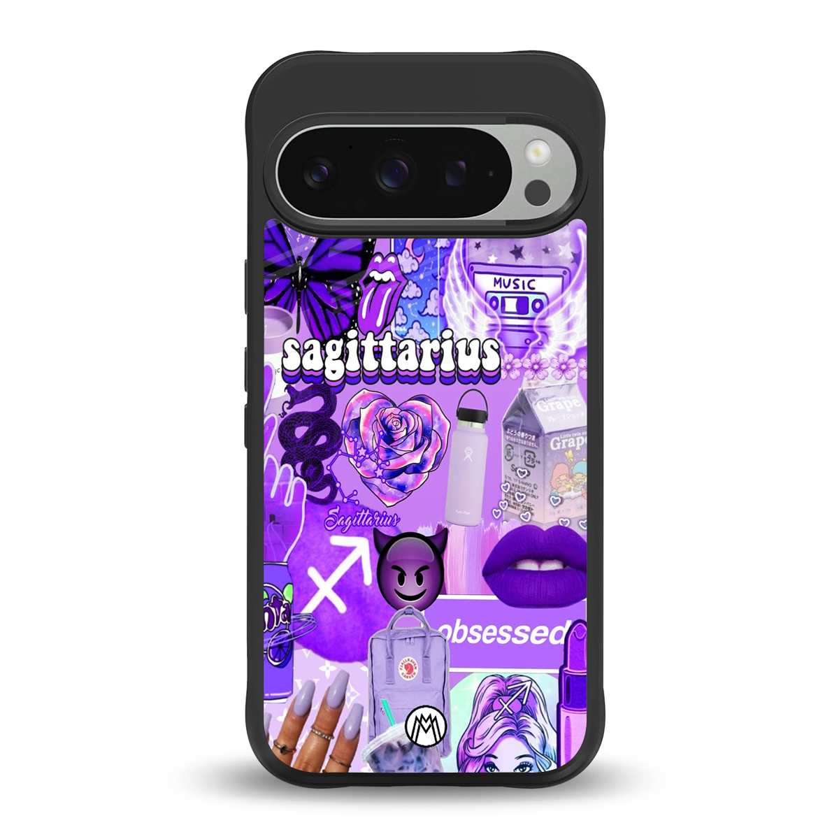sagittarius aesthetic collage back phone cover | glass case for google pixel 9 pro