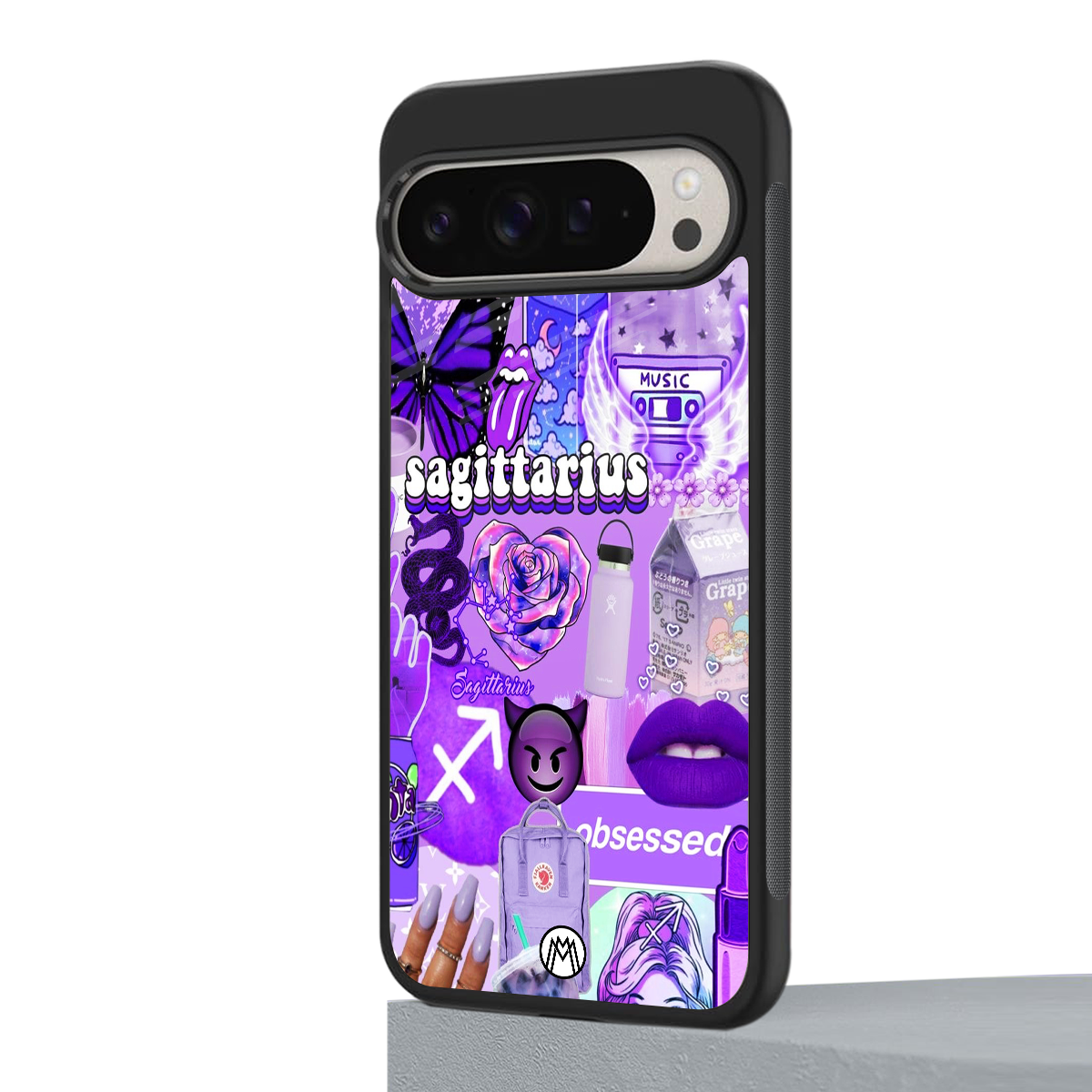 sagittarius aesthetic collage back phone cover | glass case for google pixel 9 pro