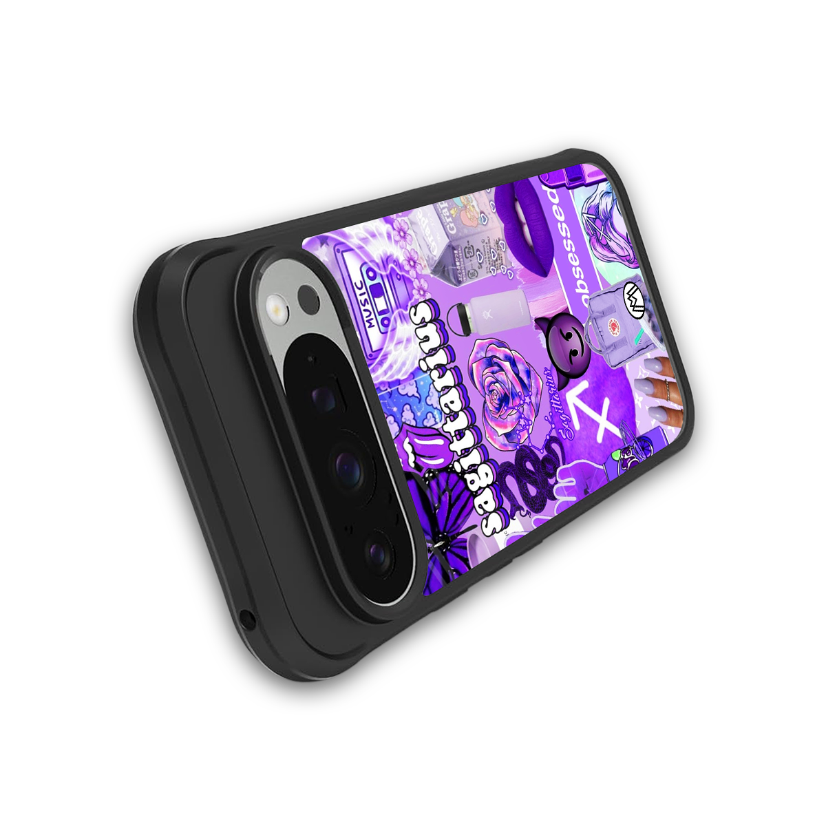sagittarius aesthetic collage back phone cover | glass case for google pixel 9 pro