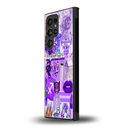 sagittarius aesthetic collage back phone cover | glass case for samsung galaxy s23 ultra