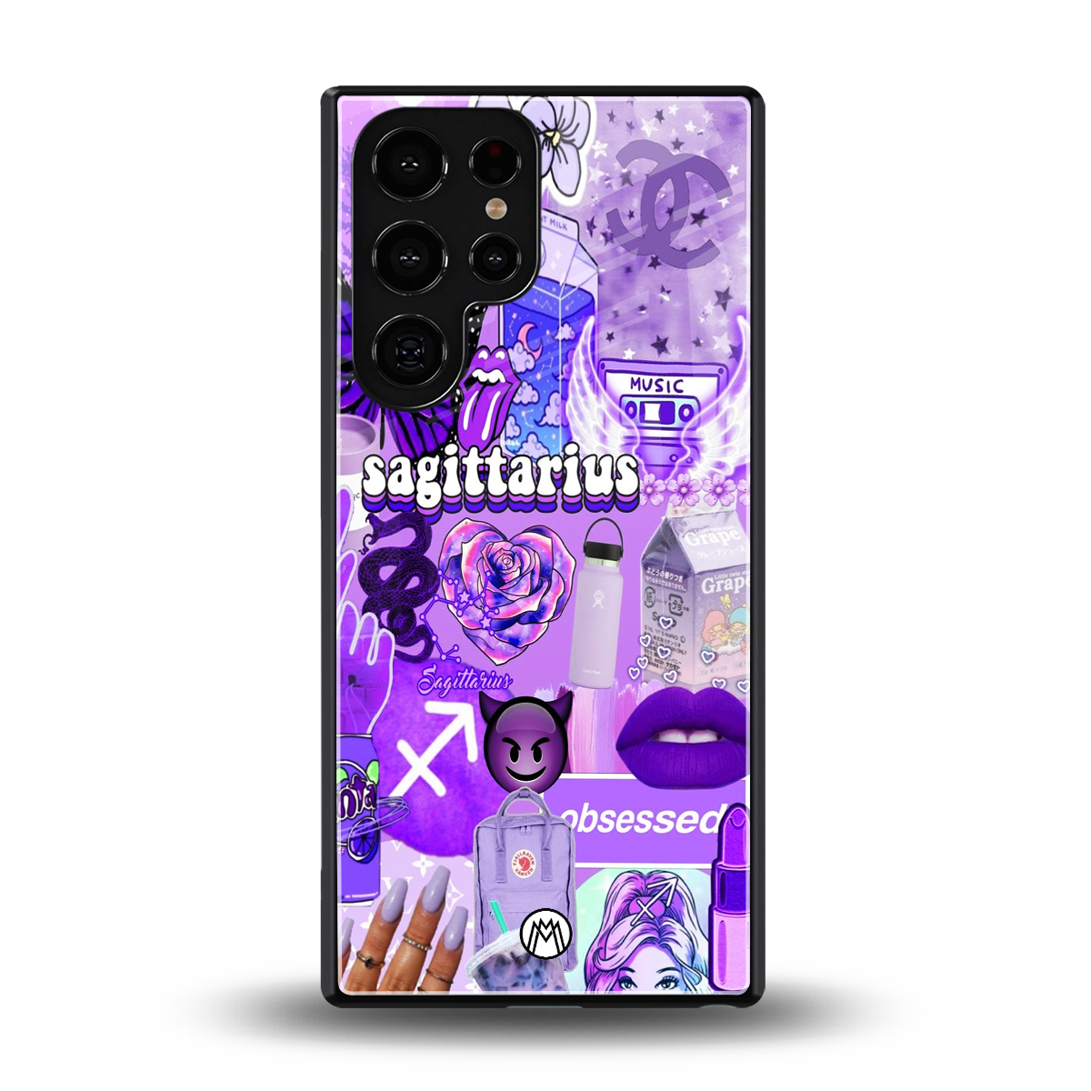 sagittarius aesthetic collage back phone cover | glass case for samsung galaxy s25 ultra