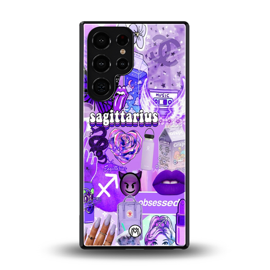 sagittarius aesthetic collage back phone cover | glass case for samsung galaxy s25 ultra