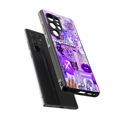 sagittarius aesthetic collage back phone cover | glass case for samsung galaxy s25 ultra