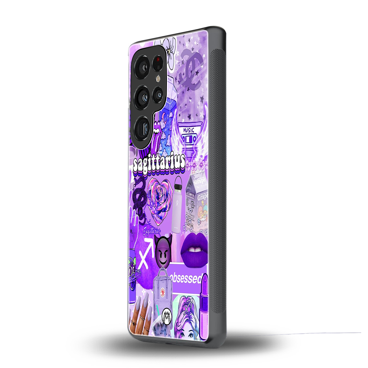 sagittarius aesthetic collage back phone cover | glass case for samsung galaxy s25 ultra