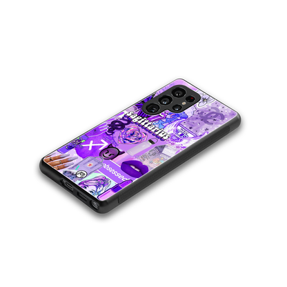 sagittarius aesthetic collage back phone cover | glass case for samsung galaxy s25 ultra