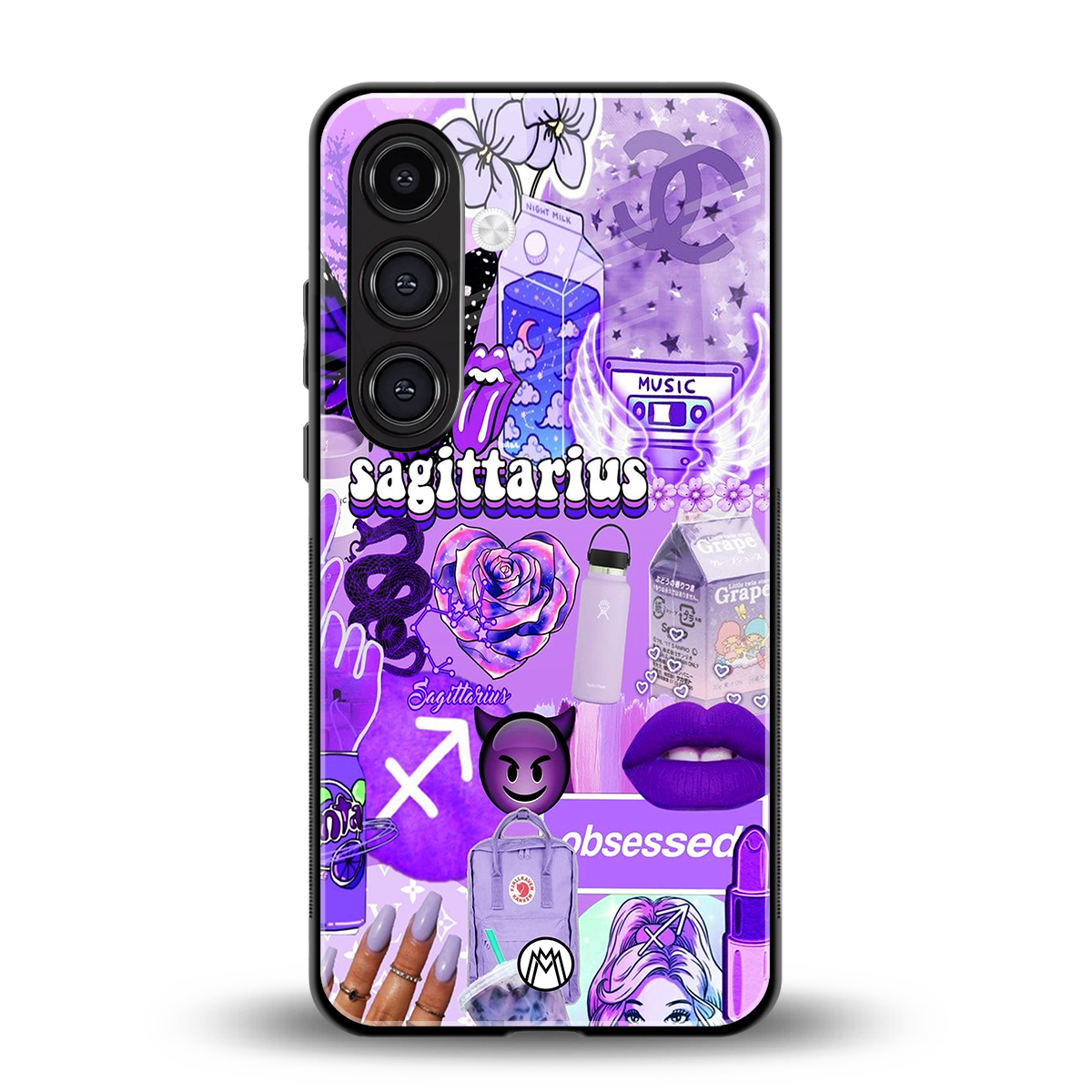 sagittarius aesthetic collage back phone cover | glass case for samsung galaxy s24 fe