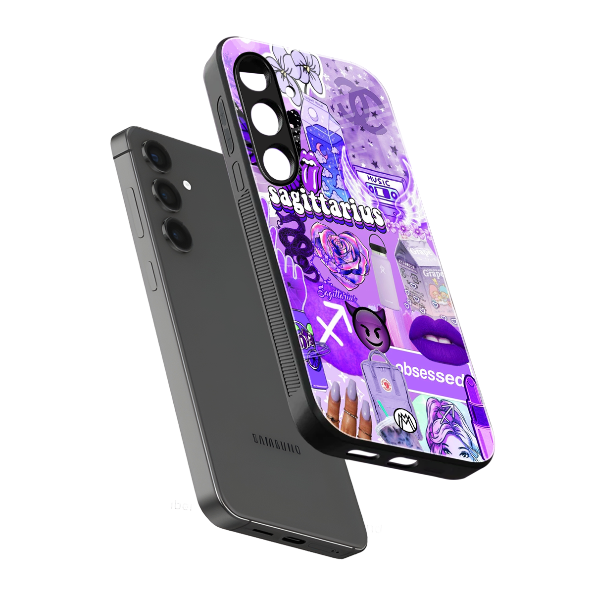 sagittarius aesthetic collage back phone cover | glass case for samsung galaxy s24