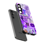sagittarius aesthetic collage back phone cover | glass case for samsung galaxy s25 plus