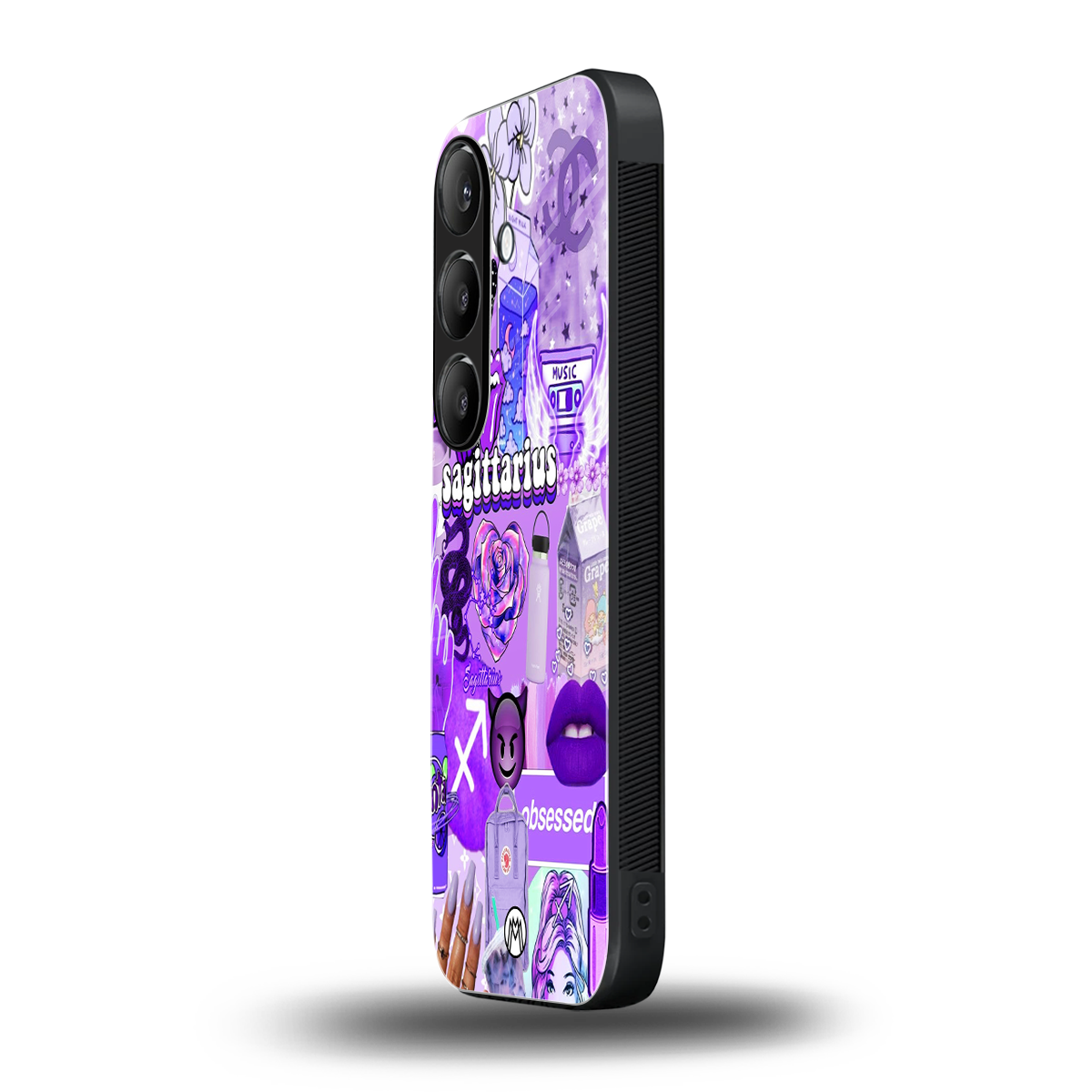 sagittarius aesthetic collage back phone cover | glass case for samsung galaxy s25 plus