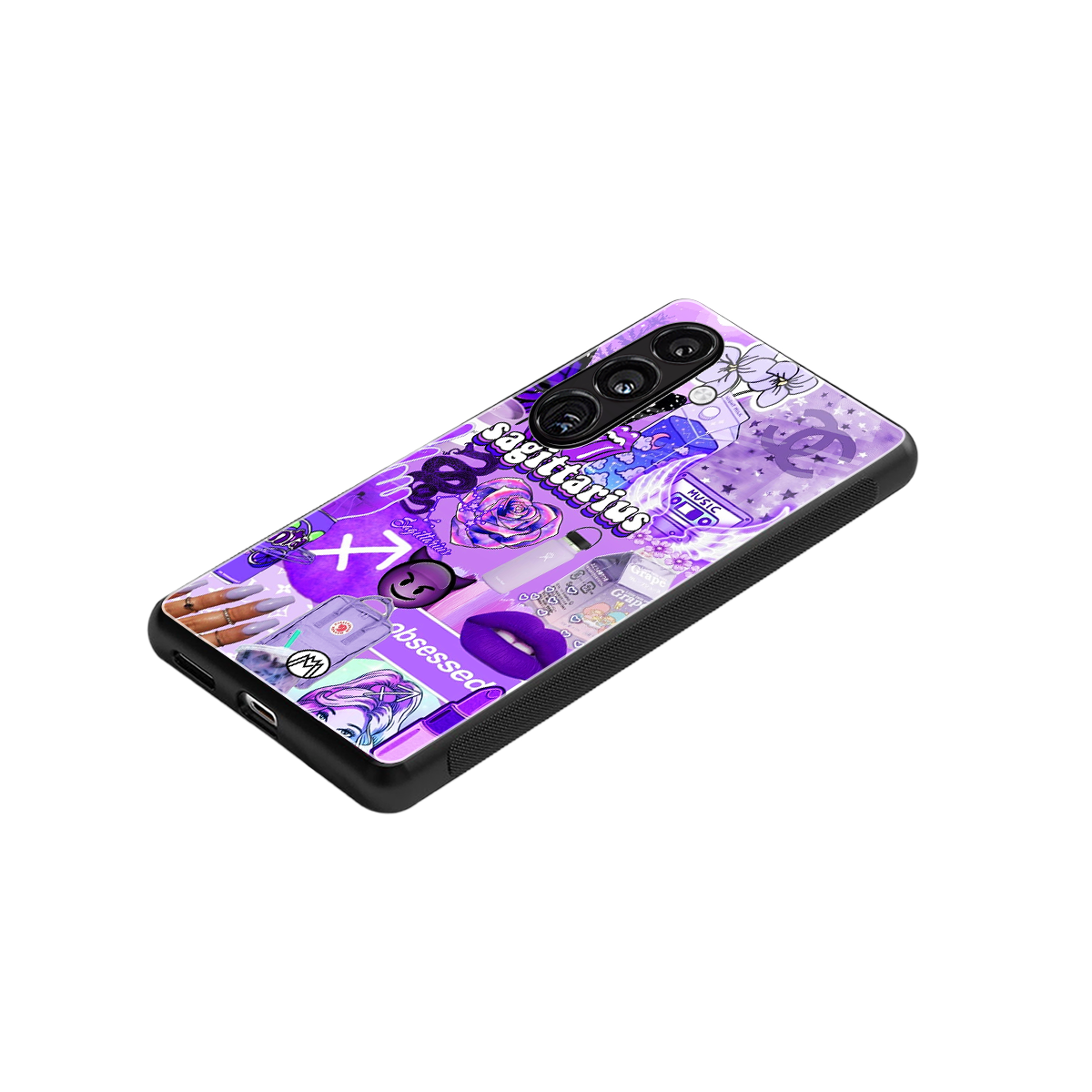 sagittarius aesthetic collage back phone cover | glass case for samsung galaxy s24 plus