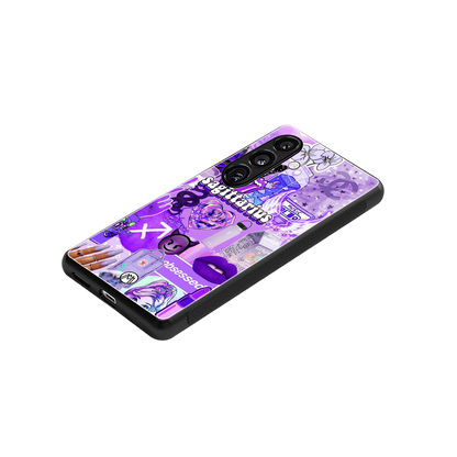 sagittarius aesthetic collage back phone cover | glass case for samsung galaxy s24 fe
