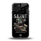 saint back phone cover | glass case for iphone 13 mini