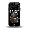 saint back phone cover | glass case for iphone 13 pro