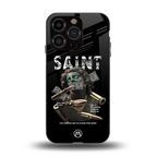saint back phone cover | glass case for iphone 13 pro