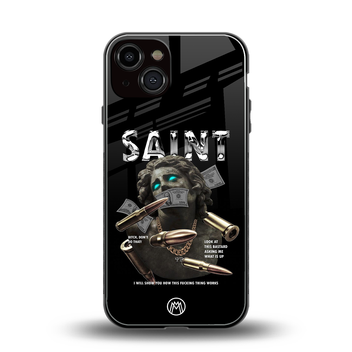 saint back phone cover | glass case for iphone 13