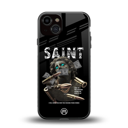 saint back phone cover | glass case for iphone 13