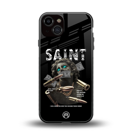 saint back phone cover | glass case for iphone 13