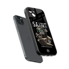 saint back phone cover | glass case for iphone 14 plus