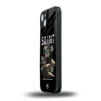 saint back phone cover | glass case for iphone 14 plus