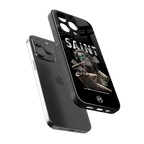 saint back phone cover | glass case for iphone 14 pro max