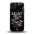 saint back phone cover | glass case for iphone 15