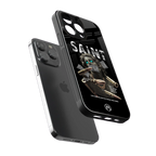 saint back phone cover | glass case for iphone 16 pro max
