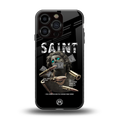 saint back phone cover | glass case for iphone 16 pro