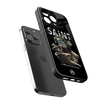 saint back phone cover | glass case for iphone 16 pro