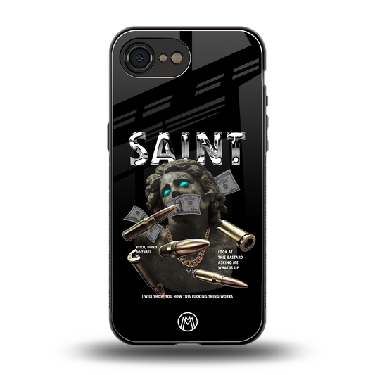 saint back phone cover | glass case for iphone 16e